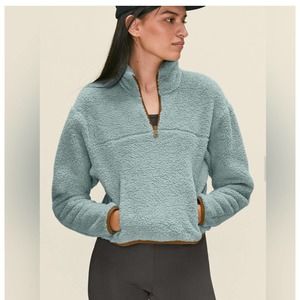 Girlfriend Collective Cream Recylced Half-Zip‎ Fleece
